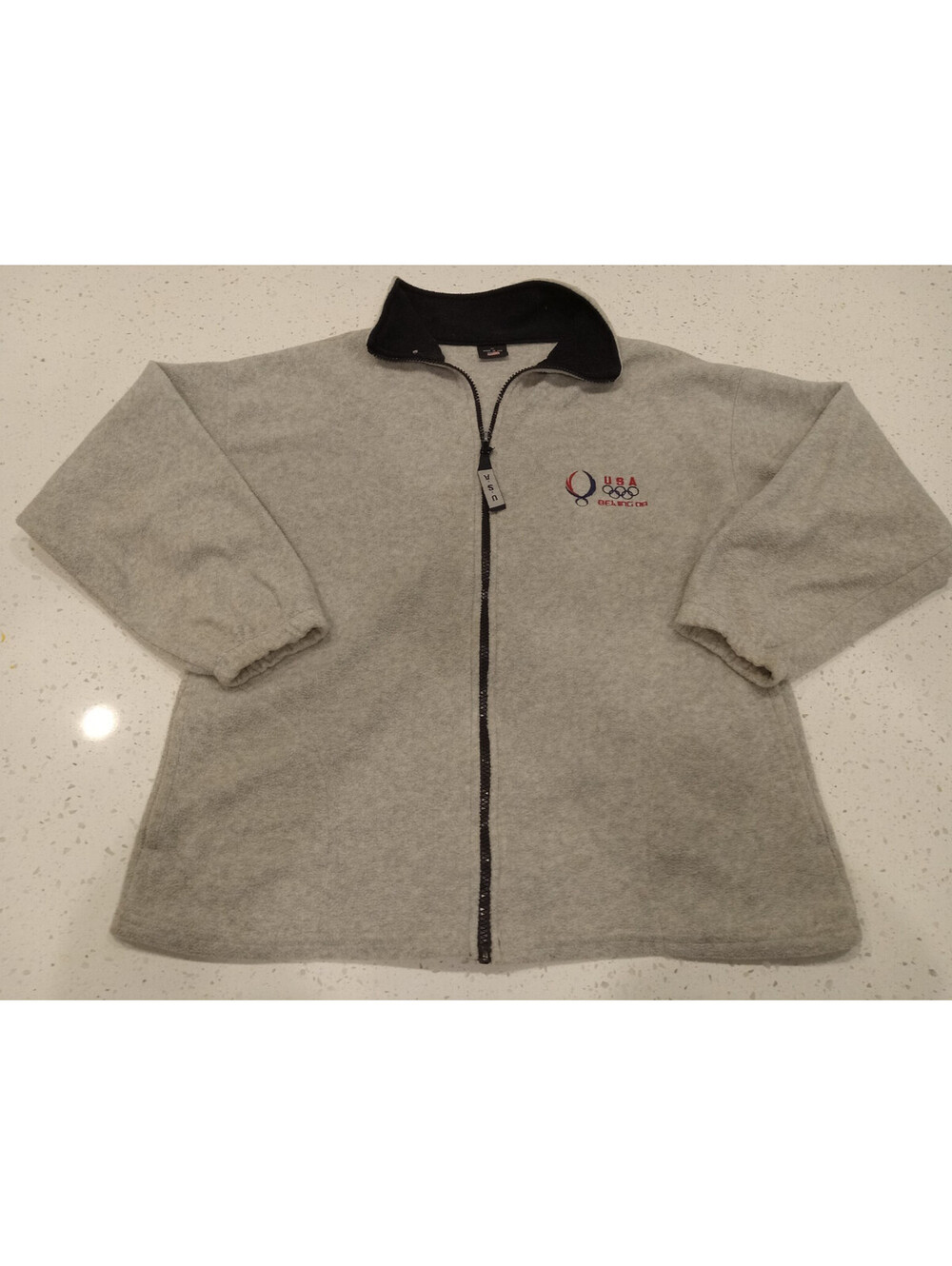 Vintage 2008 Team USA Olympic Jacket Mens Medium Gray Beijing Full Zip Fleece M